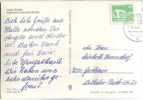 Halle - Klement-Gottwald-Strasse - Verlag Bild und Heimat Reichenbach