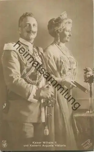 Kaiser Wilhelm II. und Kaiser Auguste Viktoria - Verlag NPG 4724 - Aufnahme Voigt Homburg v. d. Höhe Frankfurt a. Main