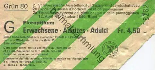Schweiz - Basel - Grün 80 - 2. Schweizerische Ausstellung für Garten- und Landschaftsbau - Floroptikum - Erwachsene