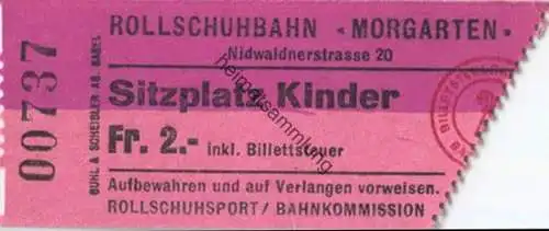 Schweiz - Rollschuhbahn Morgarten - Nidwaldnerstrasse 20 - Sitzplatz Kinder Fr. 2.-