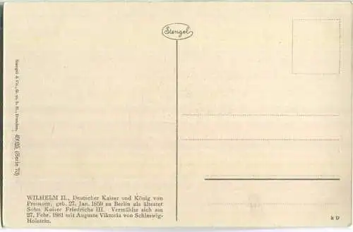 Wilhelm II. Deutscher Kaiser und König von Preussen - Stengel-Karte 49025