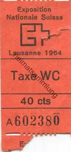 Schweiz - Lausanne - Exposition Nationale Suisse - EXPO 1964 - Taxe WC