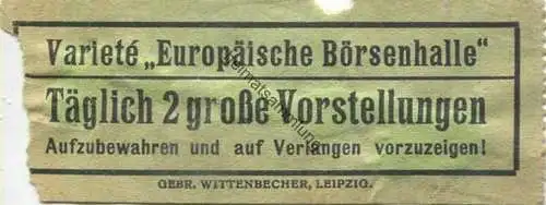 Deutschland - Leipzig - Varieté Europäische Börsenhalle - Täglich 2 große Vorstellungen