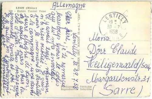 Lyon - Entree Tunnel Vaise