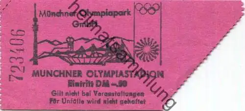 Deutschland - München - Münchner Olympiastadion - Eintrittskarte DM -.80