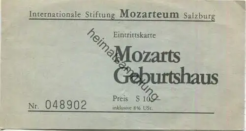 Österreich - Salzburg - Mozarts Geburtshaus - Eintrittskarte