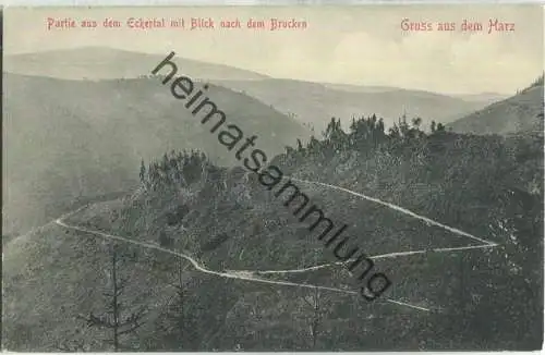 Partie aus dem Eckertal mit Blick nach dem Brocken - Verlag Stengel & Co. Dresden