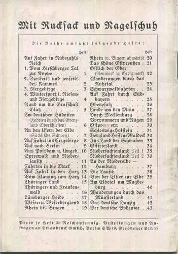 Mit Rucksack und Nagelschuh Heft 41 - Wanderungen durch das Münsterland 1937 - 40 Seiten mit 11 Abbildungen
