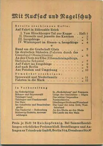 Mit Rucksack und Nagelschuh Heft 10 - Potsdam und Umgebung 1932 - 32 Seiten mit 8 Abbildungen