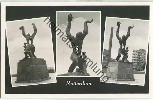 Rotterdam - Gedenkmal Mai 1940 "Zerstörte Stadt" - Foto-Ansichtskarte