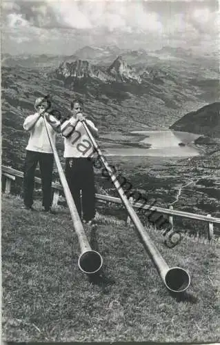 Alphornbläser auf Rigi-Kulm - Foto-Ansichtskarte