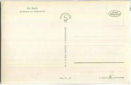 Berlin - Durchgang zur Fischerstrasse - Verlag H. Sander Berlin