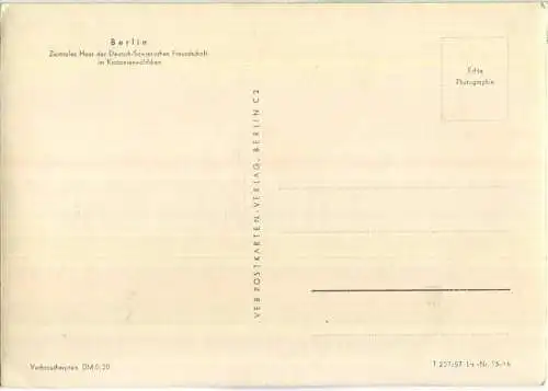 Berlin - Zentrales Haus der Deutsch-Sowjetischen Freundschaft im Kastanienwäldchen - Verlag VEB Postkartenverlag Berlin