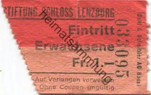 Schweiz - Schloss Lenzburg - Eintrittskarte