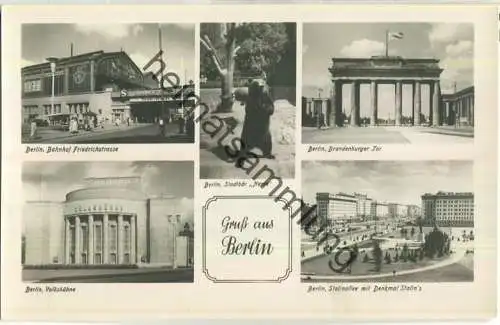 Berlin - Bahnhof Friedrichstrasse - Stalinallee - Volksbühne - Verlag H. Sander Berlin