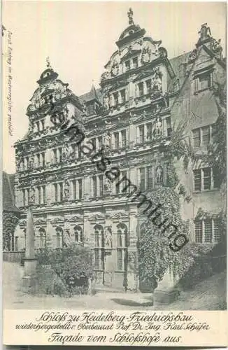 Heidelberg - Schloss - Friedrichsbau - Facade vom Schlosshof aus - Verlag Walter Münch & Co Karlsruhe