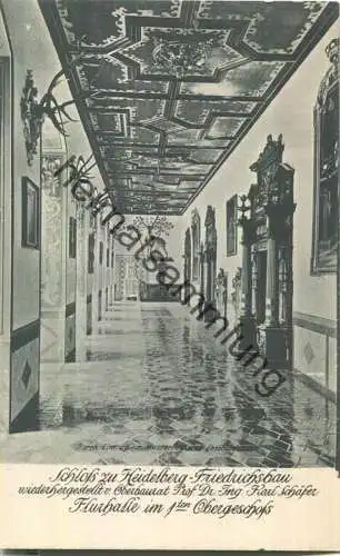 Heidelberg - Schloss - Friedrichsbau - Flurhalle im ersten Obergeschoss - Verlag Walter Münch & Co Karlsruhe