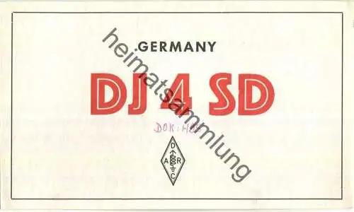 QSL - Funkkarte - DJ4SD - Nienhagen - 50er Jahre