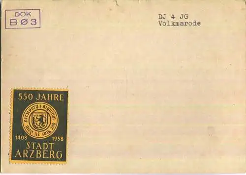 QSL - Funkkarte - DJ2ZM - Arzberg - 1958