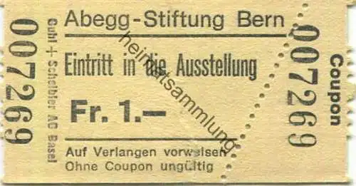 Schweiz - Bern - Abegg-Stiftung Bern - Eintritt in die Ausstellung