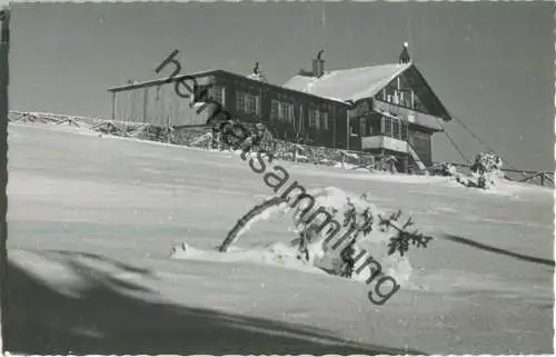 Rosegger-Hütte - Pretulalpe - Foto-Ansichtskarte - Hüttenstempel - Verlag F. Hahn Wien