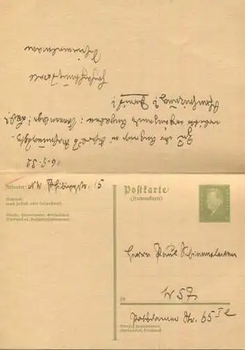 DR P200 - Doppelkarte - Bedarfskarte 16.09.1932