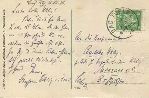 Bad Tölz - Verlag Kr. August Zerle München gel. 1926