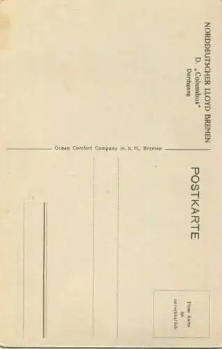 Columbus - Norddeutscher Lloyd Bremen - Durchgang - Verlag Ocean Comfort Company GmbH Bremen