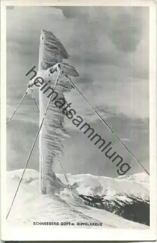 Schneeberg - Gipfelkreuz - Foto-AK