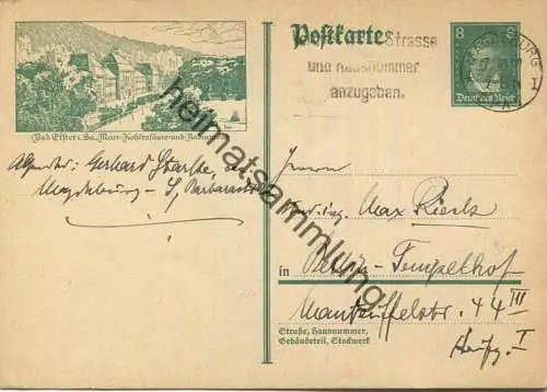 Bad Elster - Bildpostkarte 1927 - Ganzsache gel. 1927