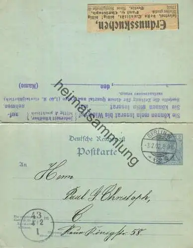 DR P55 - Doppelkarte bedarfsgebraucht