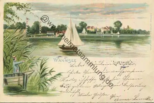 Berlin - Wannsee - Farblithographie - Verlag J. Miesler Berlin gel. 1902