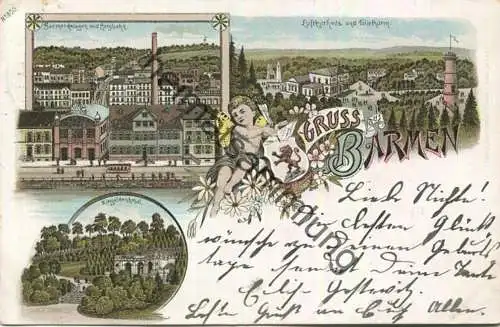 Barmen - Anlagen - Bergbahn - Verlag Mehner & Maas Leipzig - gel. 1901