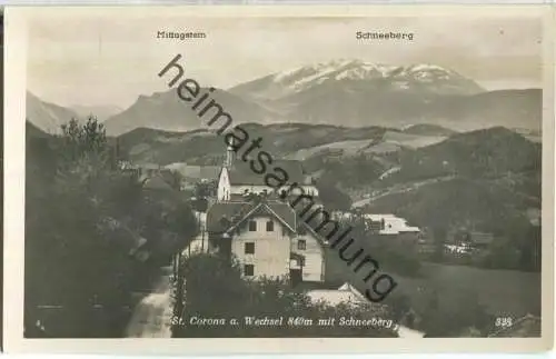 St. Corona am Wechsel - Schneeberg - Foto-Ansichtskarte