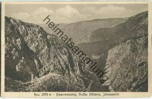 Rax - Alpenvereinssteig - Jahnaussicht - Grosses Höllental - Foto Camillo Kronich Rax