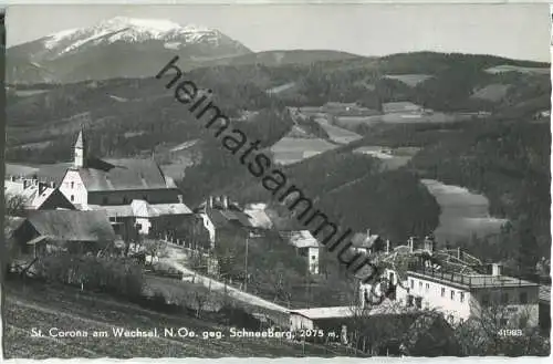 St. Corona am Wechsel - Foto-Ansichtskarte - Schneeberg - Verlag P. Ledermann Wien