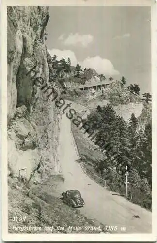 Bergstrasse auf die Hohe Wand - Auto - Foto-Ansichtskarte - Verlag Franz Schneidhofer Neunkirchen