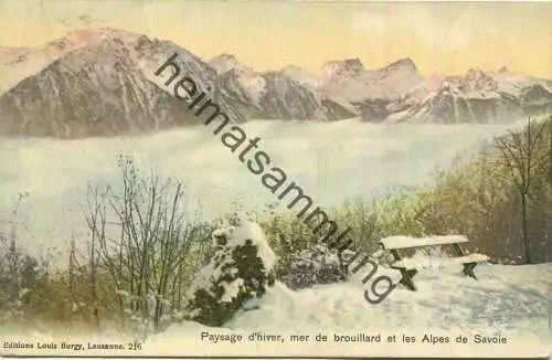 Les Alpes deSavoie - mer de brouillard - Verlag Louis Burgy Lausanne gel. 1909