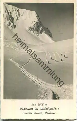 Rax - Gaislochgraben - Camillo Kranich Ottohaus - Foto-AK