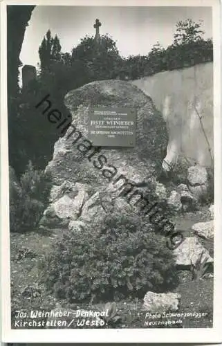 Kirchstetten - Jos. Weinheber-Denkmal - Foto-Ansichtskarte - Verlag Photo Schwarzenegger Neulengbach