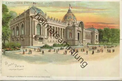 Paris - Exposition Universelle de 1900 - carte ajourée - Le petit Palais - Verlag Kahn Freres & Zabern Paris