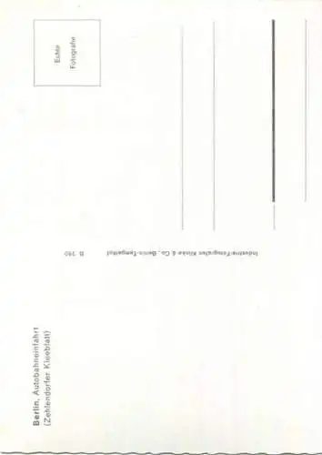 Berlin - Autobahneifahrt (Zehlendorfer Kleeblatt) - Foto-AK Grossformat