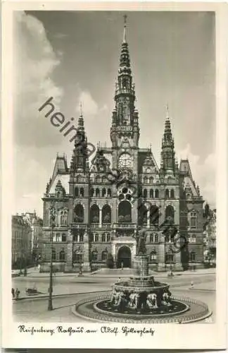 Reichenberg - Liberec - Rathaus am Adolf-Hitler-Platz  - Foto-Ansichtskarte - Verlag M. Aurich & Co Reichenberg
