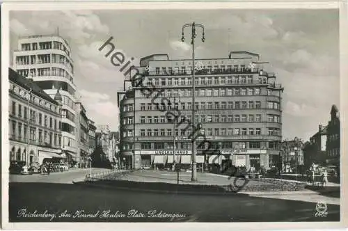 Reichenberg - Liberec - Konrad Henlein-Platz - Donau-Hof  - Foto-Ansichtskarte - Verlag E. Wagner Söhne Zittau