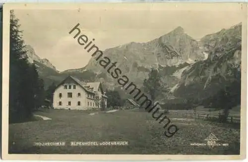 Alpenhotel Bodenbauer mit Hochschwab - Foto-Ansichtskarte - Verlag Brüder Lenz Dobl