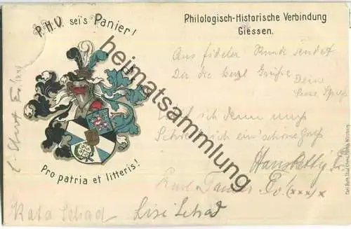 Couleurkarte - Philologisch-Historische Verbindung Giessen - Verlag Carl Roth Stud. Utens. Fabrik Würzburg