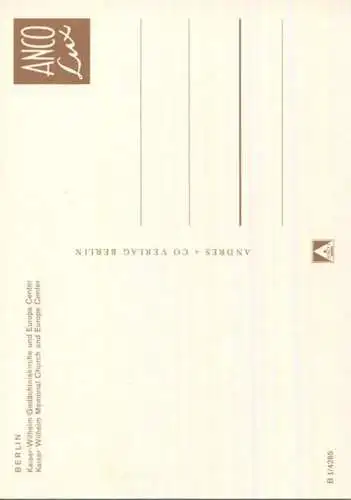 Berlin - Kaiser-Wilhelm-Gedächtniskirche und Europa Center - AK Grossformat