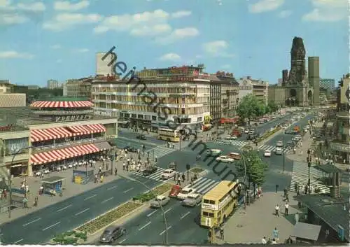 Berlin - Kurfürstendamm mit alter und neuer Gedächtniskirche - AK Grossformat - Rückseite beschrieben