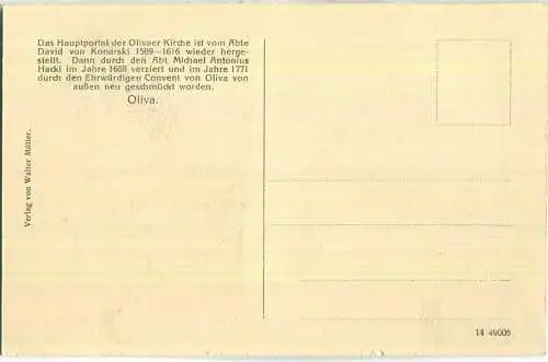 Luftkurort Oliva - Hauptportal der Kirche - Verlag Walter Müller