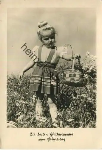 Mädchen auf der Blumenwiese - Foto-AK Grossformat - Heldge-Verlag Köthen - DDR 1956